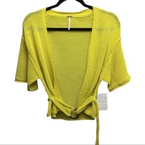 Free People Hello Yellow Cardigan NWT XS